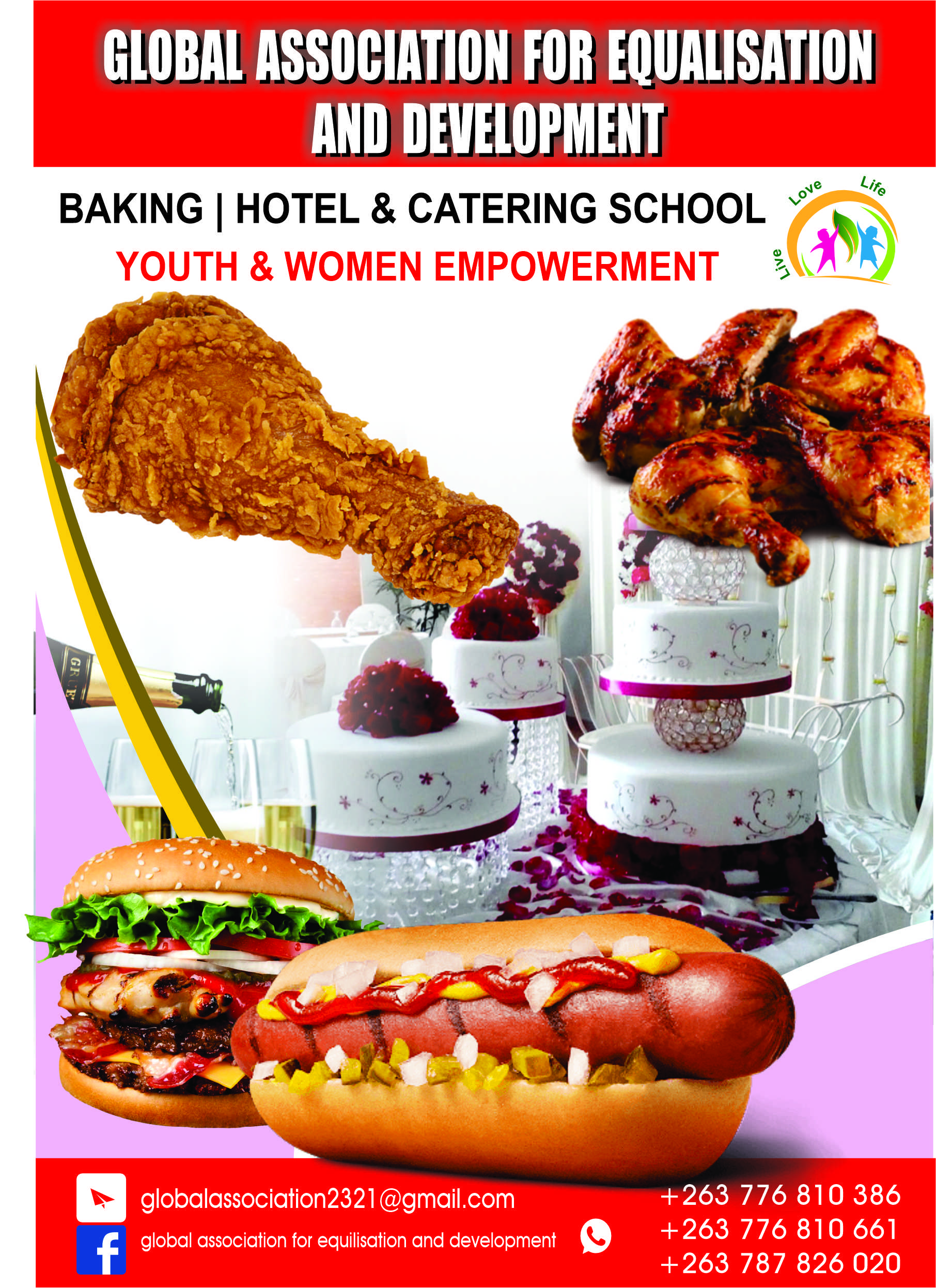 Students learning baking skills